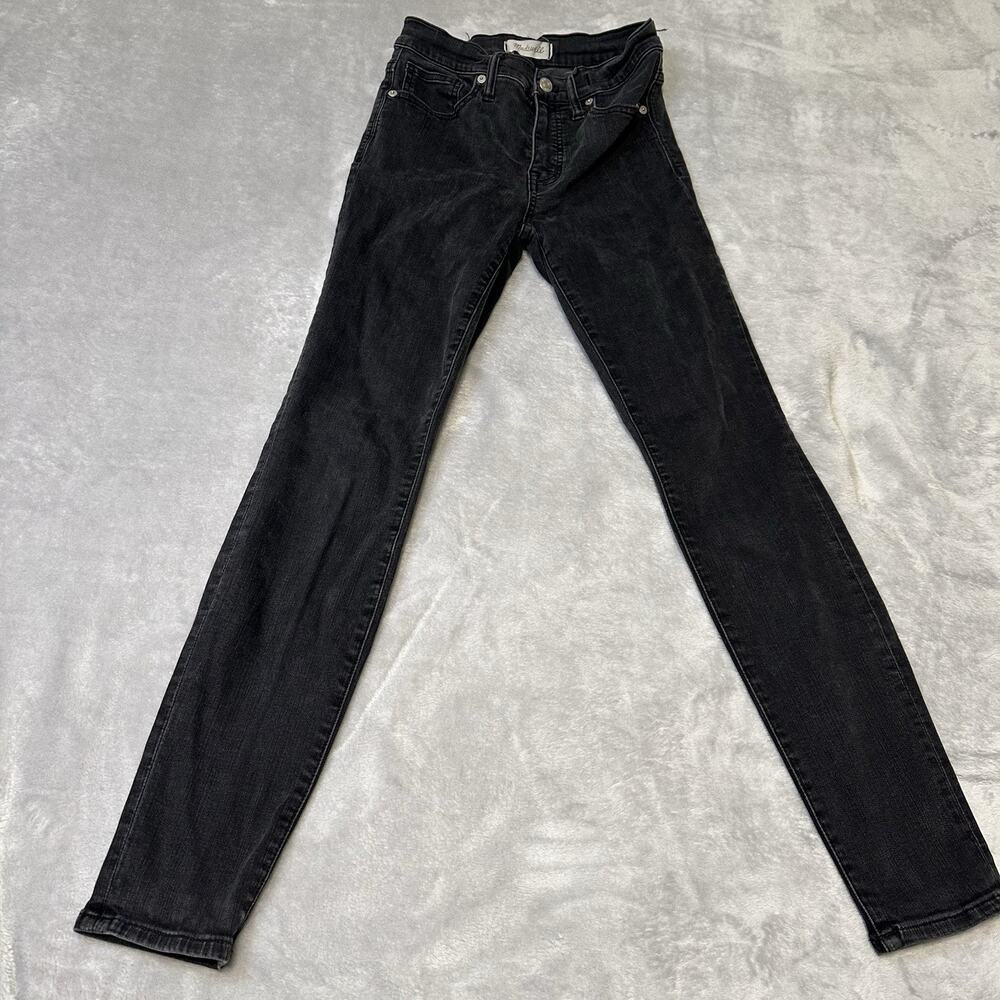 Madewell Jeans Women’s‎ 26 9" High-Rise Skinny Black Wash Stretch Cotton Blend